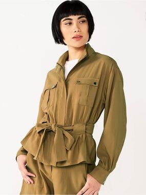 Nine West Brown Utility Jacket with Belt